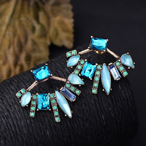 Ear Jacket with crystal  convertible in two style - [neshe.in]
