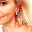 Ear Jacket with crystal  convertible in two style - [neshe.in]