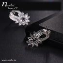 Clear CZ Trendy Micro Pave Flower Shaped Earring