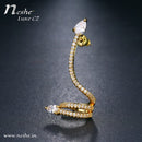 CZ Snake Styled Spiral Drop Earring