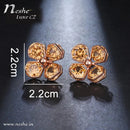 CZ Flower Crystal Geometric Stud Earrings - 3 Colors