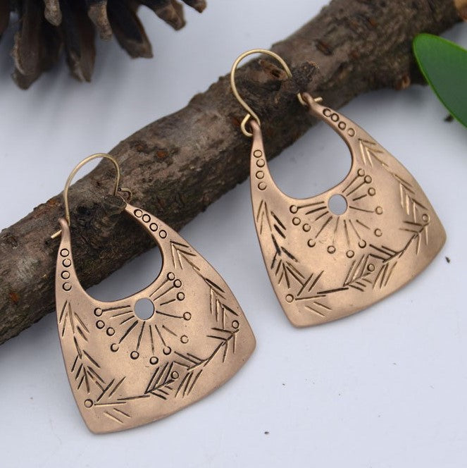 Antique Carving Fusion Style Drop and Dangle Earring - 3 Colors