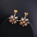 Antique Gold Crystal Flower Earring