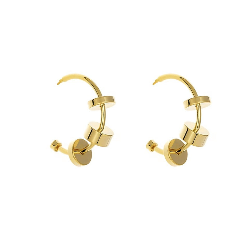 Charm Metal Hoop  Earrings Copper 16 K
