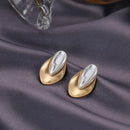 Vintage Gold Silver Stackable Geometric Stud Earrings
