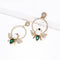 Green and Pink Crystal Bee Dangle Drop Party Earrings - 2 Styles