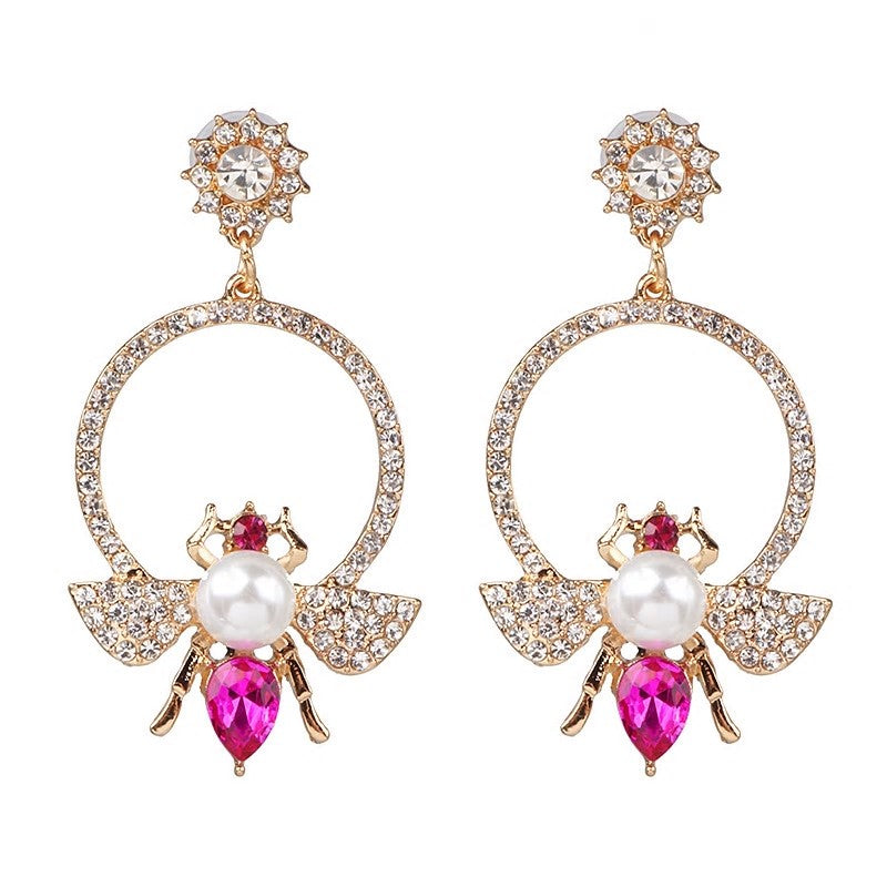 Amelia Scott Bow Designer Earrings, Neon Pink, Lime Green & Gold