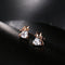 Small Rose Gold Heart CZ Sterling Silver Cat Stud Earring