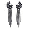 Black Rhinestone Crystal Gothic Long Tassel Drop Earrings