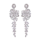 Elegant AAA CZ Clear Crystal Dangle Wedding Party Earrings