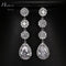 Glittering Water-Drop AAA CZ Crystal Wedding Party Earrings