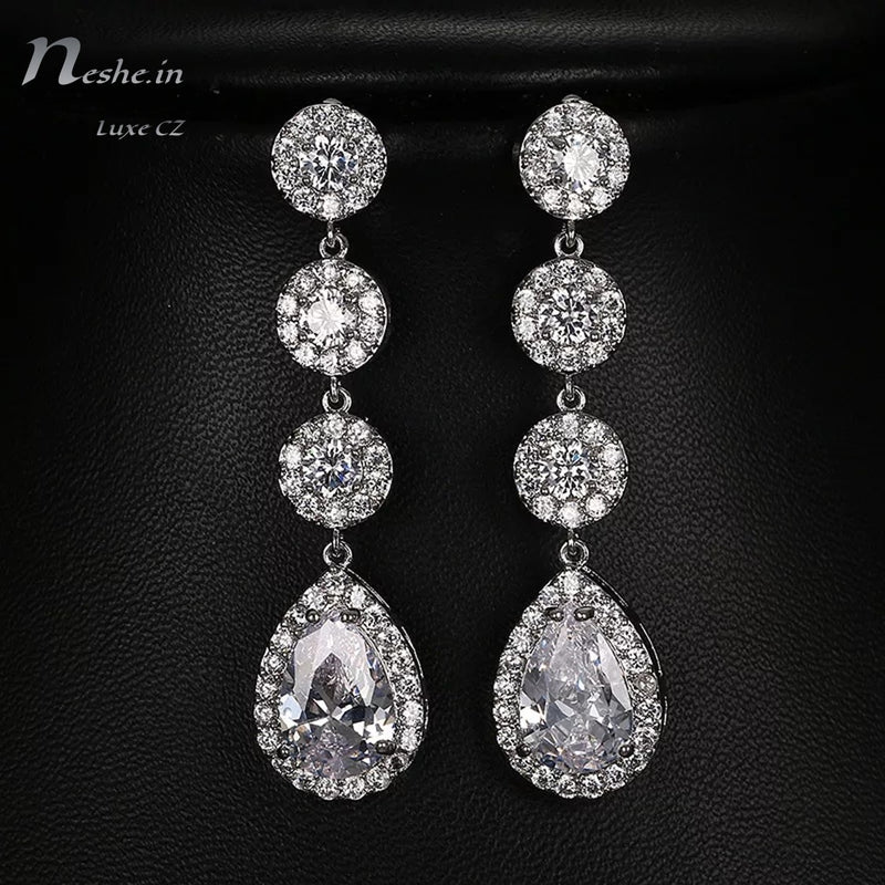 Large Heart Rhinestone Crystal Dangle Earrings Statement Drop Earrings for  Women Girls Brides Love Heart Stud