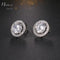 Silver Round AAA CZ Crystal Stud Earrings