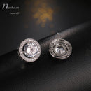 Solitaire  CZ  Silver Round Stud Earrings