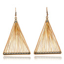 Geometric Triangle Wire Dangle Golden Ethnic Earring