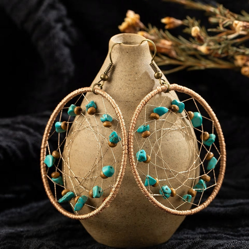 Handmade Ethnic Hoop Earring with beads