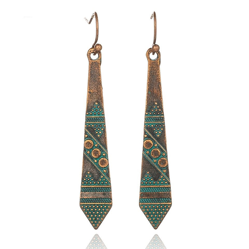 Vintage Ethnic Antique Long Dangle Drop Earrings