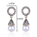 Crystal Bali Styled Pearl Drop and Dangle earring - 2 Colors