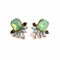 Crystal geometric Styled Green Color stud earring