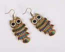 Colorful Vintage Retro Crystal Owl Party Earrings Top Quality - [neshe.in]