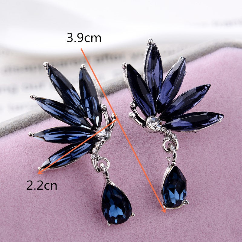 Blue Butterfly Tear Drop Stud Style earring