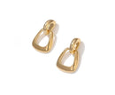 Golden Geometric D Design Drop Dangle Earring