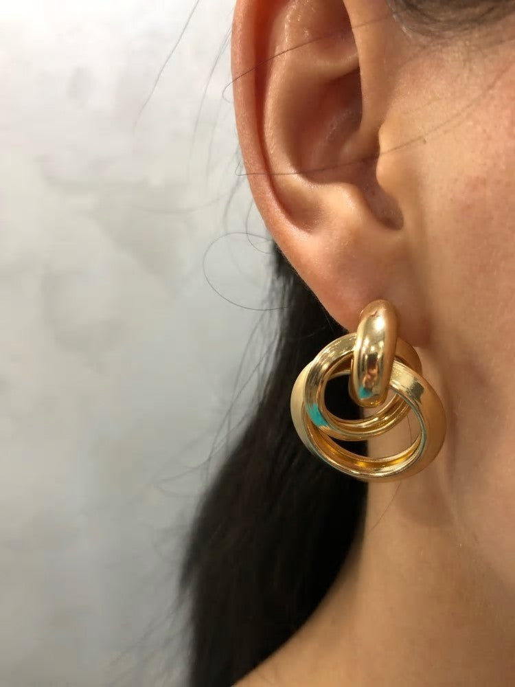 Gold Plated Stylish Korean Stud Earring
