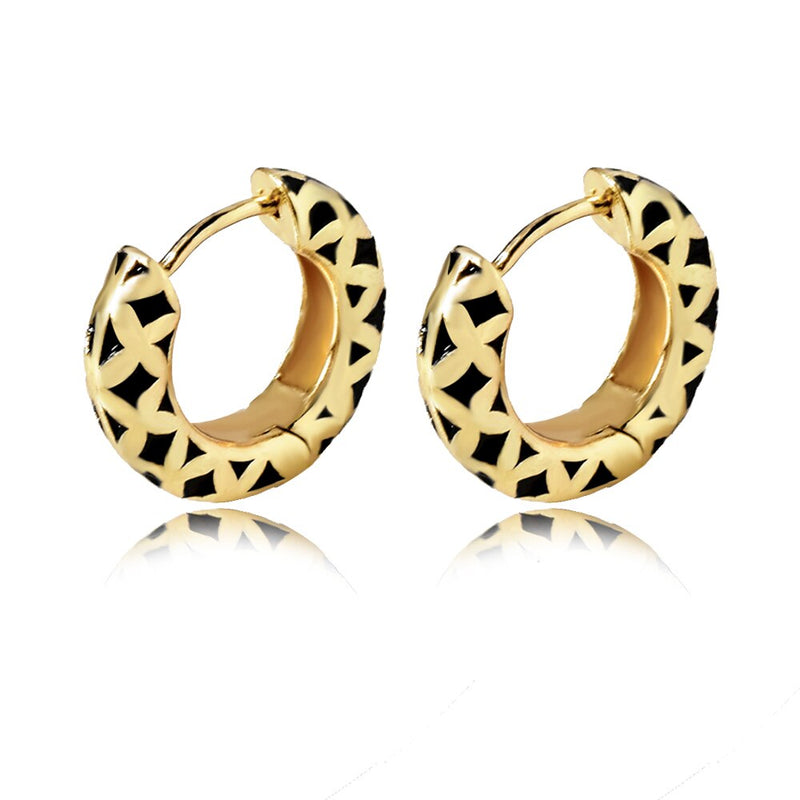 Buy Black Stone Studded Hoop Earrings Online - W for Woman