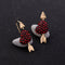Cute Crystal Red Heart Short Drop Earrings