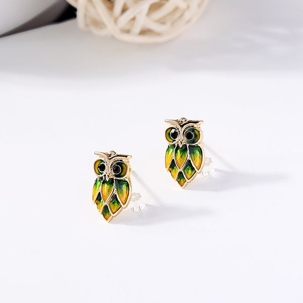 Cute Colorful Owl Stud Earring
