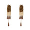 Golden Crystal Beads Drop Party Earrings