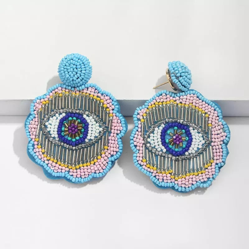 Colorful Evil Eye Beads Fashion Party Drop Earrings