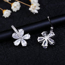Exquisite CZ Flower Sterling Silver Stud Earring