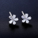 Exquisite CZ Flower Sterling Silver Stud Earring
