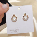 Golden Paved CZ Crystal Sterling Silver Drop Earring