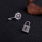 Delicate Gold ad Silver CZ Lock Key Stud Earrings - 2 Variants