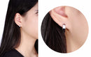 Geometric Hexagon Silver Huggie Hoop Earrings
