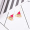 Bohemian Blue & Red Triangle Acrylic Golden Tassel Drop Earrings
