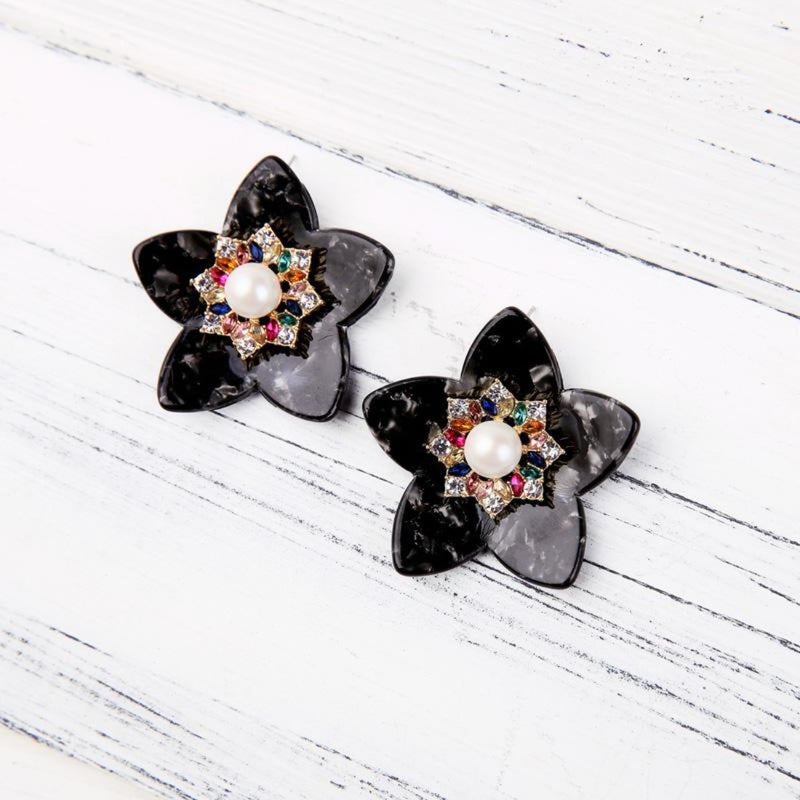 Classique Designer Jewellery Alloy Black Rose Stud Earrings  Amazonin  Fashion