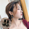 Geometric Black Pearl Shiny Drop Stud Earrings