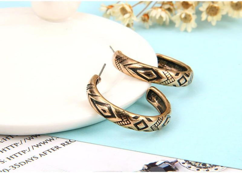 Tibetan hoop earrings hot sale