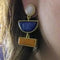 Irregular Geometric Blue Alloy Resin Statement Earrings - [neshe.in]