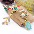 Graceful Rhinestone Branch Asymmetrical Earring - [neshe.in]