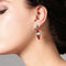 Crystal Resin Geometric Stud Earring - Magenta Pink - [neshe.in]