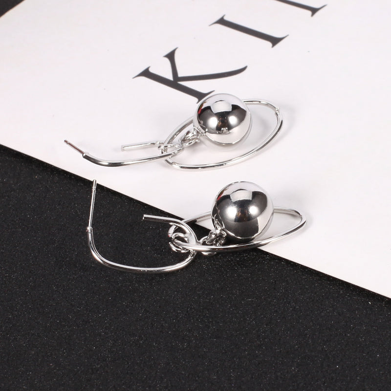 Shining Gold and Silver Color Ball Shape Drop Earrings - 2 Colors - [neshe.in]