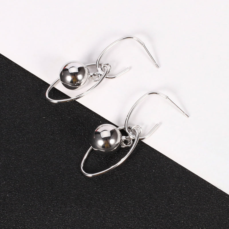 Shining Gold and Silver Color Ball Shape Drop Earrings - 2 Colors - [neshe.in]