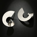 Unique Trendy Horn Shape Metal Statement Earrings - 2 Colors - [neshe.in]