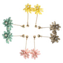 Colorful Dangling Petal Long Earrings - 4 Colors - [neshe.in]