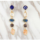 Vintage Multicolor Water Drop Statement Crystal Long Earrings - [neshe.in]