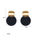 Black Stud Earrings Trendy Gold Color Round Earrings - [neshe.in]